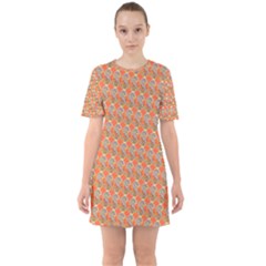 Diamond Dollar Sign Pattern Sixties Short Sleeve Mini Dress by ExtraAwesomeSauce