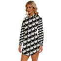 Stylish Coffee Cup Pattern Womens Long Sleeve Shirt Dress View2