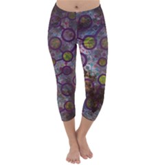 Abstract Molecular Space Art Capri Winter Leggings  by ExtraAwesomeSauce