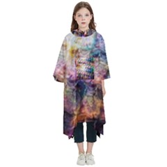 Cosmic Owls Pattern Kids  Hooded Rain Ponchos by ExtraGoodSauce