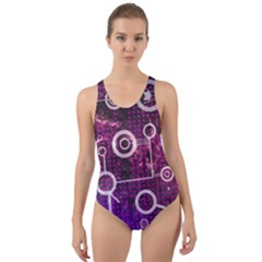 Cosmic Network Geometric Art Cut-out Back One Piece Swimsuit by ExtraAwesomeSauce