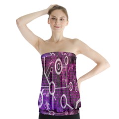 Cosmic Network Geometric Art Strapless Top by ExtraAwesomeSauce