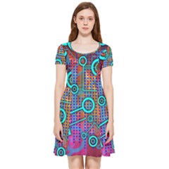 Abstract Tech Galaxy Design Inside Out Cap Sleeve Dress by ExtraAwesomeSauce