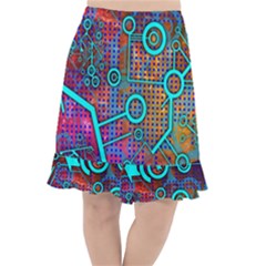 Abstract Tech Galaxy Design Fishtail Chiffon Skirt by ExtraGoodSauce