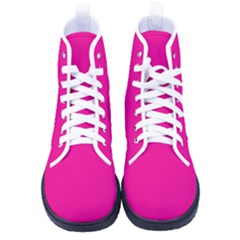 A Pink Background With A Black Border Kid s High-top Canvas Sneakers by catchydesignhill