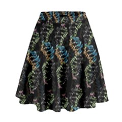 Multicolored Dna Strand Art High Waist Skirt by ExtraAwesomeSauce