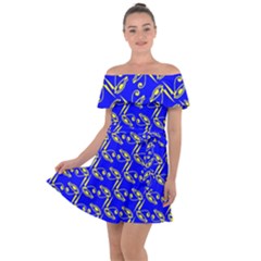 Eye Of Horus Pattern Off Shoulder Velour Dress by ExtraAwesomeSauce