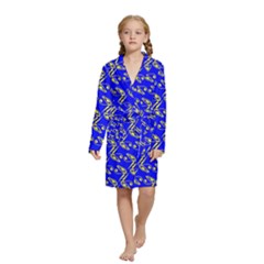 Eye Of Horus Pattern Kids  Long Sleeve Velvet Lounge Robe by ExtraAwesomeSauce