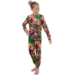 Abstract Floral Artwork Kids  Long Sleeve Set  by ExtraGoodSauce