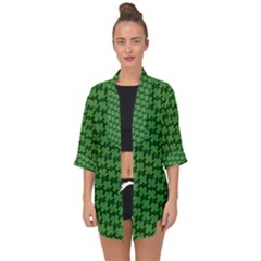 St  Patrick s Day Clovers Open Front Chiffon Kimono by ExtraAwesomeSauce