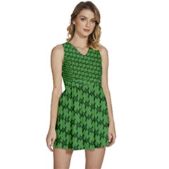 St  Patrick s Day Clovers Sleeveless High Waist Mini Dress by ExtraAwesomeSauce