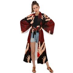 Horror Themed Bloody Hands Maxi Kimono by ExtraAwesomeSauce