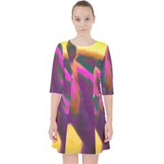 Vibrant Abstract Equine Art Quarter Sleeve Pocket Dress by ExtraAwesomeSauce