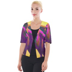 Vibrant Abstract Equine Art Cropped Button Cardigan by ExtraAwesomeSauce