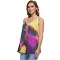 Vibrant Abstract Equine Art Casual Spaghetti Strap Chiffon Top View2