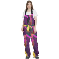 Vibrant Abstract Equine Art Women s Front Zip Ski And Snowboard Bib Pants by ExtraAwesomeSauce