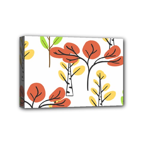 Tree Auntumn Leaf Mini Canvas 6  X 4  (stretched) by anzea