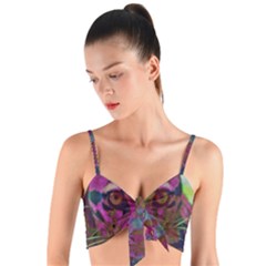 Pink And Purple Leopard Woven Tie Front Bralet by ExtraAwesomeSauce