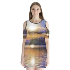 Serene Sunset Over Water Shoulder Cutout Velvet One Piece by ExtraAwesomeSauce