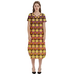 Gradient Lion Head Pattern T-shirt Midi Dress With Pockets by ExtraAwesomeSauce