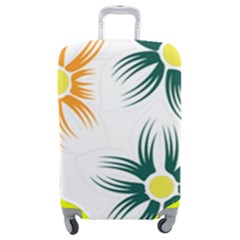 Three Flowers With Green And Orange Petals Luggage Cover (medium) by catchydesignhill