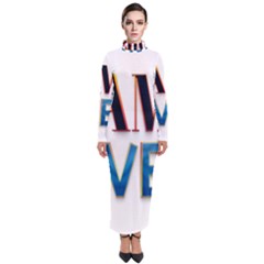 Game Over Text Design  Turtleneck Maxi Dress by 7223056