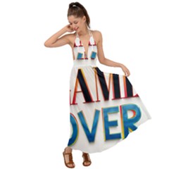 Game Over Text Design  Backless Maxi Beach Dress by 7223056