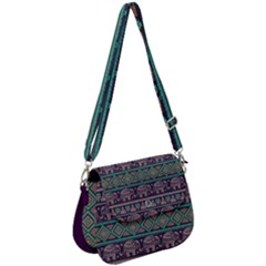 Bohemian Dark Amethyst Elephant Stamp Saddle Handbag by CoolDesigns