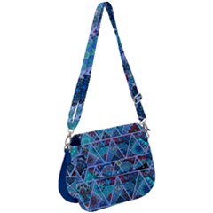 Ethnic Seamless Sky Blue Navajo Pattern Saddle Handbag by CoolDesigns