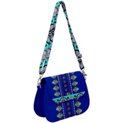 Vintage Dashiki African Print Blue Saddle Handbag by CoolDesigns