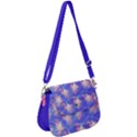 Flamingos Lights Blue Violet Saddle Handbag View1