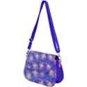 Flamingos Lights Blue Violet Saddle Handbag View2