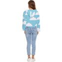 Clouds Blue Pattern Women s Lightweight Cropped Hoodie View4