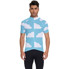 Clouds Blue Pattern Men s Short Sleeve Cycling Jersey by ConteMonfrey