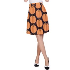 Black And Orange Pumpkin A-line Skirt by ConteMonfrey