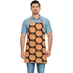 Black And Orange Pumpkin Kitchen Apron by ConteMonfrey