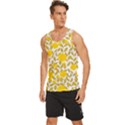 Yellow Flowers Roses On The Wall Lemons Men s Wide Collar Tank Top View2