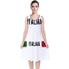 Strong Italian Energy V-neck Midi Sleeveless Dress  by ConteMonfrey