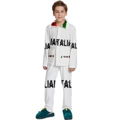 Strong Italian Energy Kids  Long Sleeve Velvet Pajamas Set by ConteMonfrey