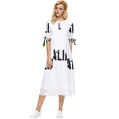 Strong Italian Energy Bow Sleeve Chiffon Midi Dress by ConteMonfrey