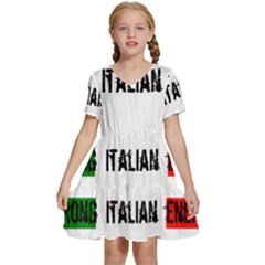 Strong Italian Energy Kids  Short Sleeve Tiered Mini Dress by ConteMonfrey