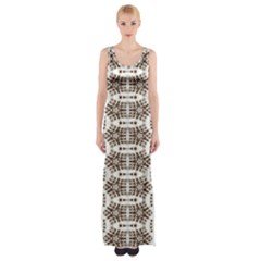 Snake Skin Brown Thigh Split Maxi Dress by ConteMonfrey