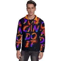 You Can Do It - Orange Men s High Neck Windbreaker by Givinglala