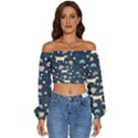 Dogs Long Sleeve Crinkled Weave Crop Top View1