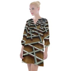 Expression Of Structure Open Neck Shift Dress by geonetique