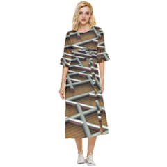 0118 F Expression Of Structure Large Double Cuff Midi Dress by geonetique