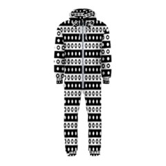 Black And White Circles Pattern Hooded Jumpsuit (kids) by ytdream