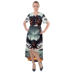 Halloween Goodie Front Wrap High Low Dress by favoritechios