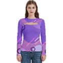 Colorful Labstract Wallpaper Theme Women s Cut Out Long Sleeve T-Shirt View1