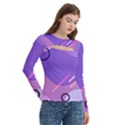 Colorful Labstract Wallpaper Theme Women s Cut Out Long Sleeve T-Shirt View3